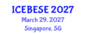 International Conference on Environmental, Biological, Ecological Sciences and Engineering (ICEBESE) March 29, 2027 - Singapore, Singapore