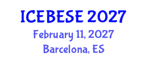 International Conference on Environmental, Biological, Ecological Sciences and Engineering (ICEBESE) February 11, 2027 - Barcelona, Spain