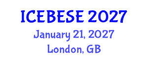 International Conference on Environmental, Biological, Ecological Sciences and Engineering (ICEBESE) January 21, 2027 - London, United Kingdom
