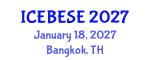 International Conference on Environmental, Biological, Ecological Sciences and Engineering (ICEBESE) January 18, 2027 - Bangkok, Thailand