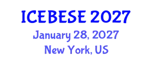 International Conference on Environmental, Biological, Ecological Sciences and Engineering (ICEBESE) January 28, 2027 - New York, United States