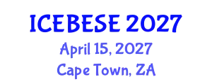 International Conference on Environmental, Biological, Ecological Sciences and Engineering (ICEBESE) April 15, 2027 - Cape Town, South Africa