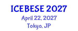 International Conference on Environmental, Biological, Ecological Sciences and Engineering (ICEBESE) April 22, 2027 - Tokyo, Japan