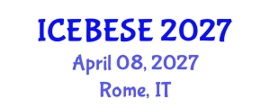 International Conference on Environmental, Biological, Ecological Sciences and Engineering (ICEBESE) April 08, 2027 - Rome, Italy