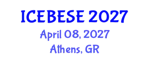 International Conference on Environmental, Biological, Ecological Sciences and Engineering (ICEBESE) April 08, 2027 - Athens, Greece