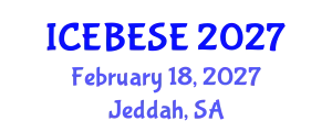 International Conference on Environmental, Biological, Ecological Sciences and Engineering (ICEBESE) February 18, 2027 - Jeddah, Saudi Arabia