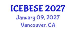 International Conference on Environmental, Biological, Ecological Sciences and Engineering (ICEBESE) January 09, 2027 - Vancouver, Canada