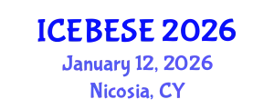 International Conference on Environmental, Biological, Ecological Sciences and Engineering (ICEBESE) January 12, 2026 - Nicosia, Cyprus