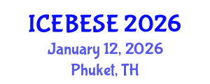 International Conference on Environmental, Biological, Ecological Sciences and Engineering (ICEBESE) January 12, 2026 - Phuket, Thailand