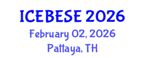 International Conference on Environmental, Biological, Ecological Sciences and Engineering (ICEBESE) February 02, 2026 - Pattaya, Thailand