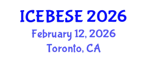 International Conference on Environmental, Biological, Ecological Sciences and Engineering (ICEBESE) February 12, 2026 - Toronto, Canada