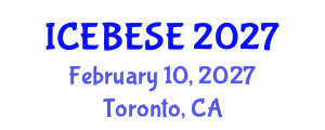 International Conference on Environmental, Biological, Ecological Sciences and Engineering (ICEBESE) February 10, 2027 - Toronto, Canada