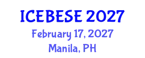 International Conference on Environmental, Biological, Ecological Sciences and Engineering (ICEBESE) February 17, 2027 - Manila, Philippines