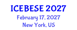 International Conference on Environmental, Biological, Ecological Sciences and Engineering (ICEBESE) February 17, 2027 - New York, United States