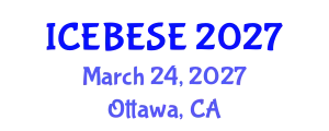 International Conference on Environmental, Biological, Ecological Sciences and Engineering (ICEBESE) March 24, 2027 - Ottawa, Canada