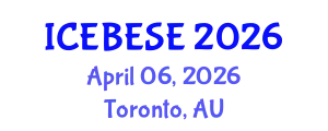 International Conference on Environmental, Biological, Ecological Sciences and Engineering (ICEBESE) April 06, 2026 - Toronto, Australia