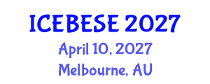International Conference on Environmental, Biological, Ecological Sciences and Engineering (ICEBESE) April 10, 2027 - Melbourne, Australia