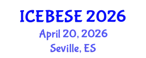 International Conference on Environmental, Biological, Ecological Sciences and Engineering (ICEBESE) April 20, 2026 - Seville, Spain