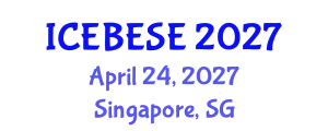 International Conference on Environmental, Biological, Ecological Sciences and Engineering (ICEBESE) April 24, 2027 - Singapore, Singapore