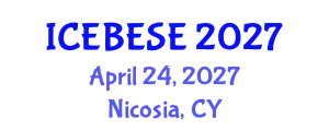 International Conference on Environmental, Biological, Ecological Sciences and Engineering (ICEBESE) April 24, 2027 - Nicosia, Cyprus