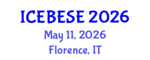 International Conference on Environmental, Biological, Ecological Sciences and Engineering (ICEBESE) May 11, 2026 - Florence, Italy