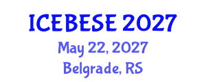 International Conference on Environmental, Biological, Ecological Sciences and Engineering (ICEBESE) May 22, 2027 - Belgrade, Serbia