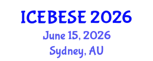 International Conference on Environmental, Biological, Ecological Sciences and Engineering (ICEBESE) June 15, 2026 - Sydney, Australia