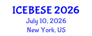 International Conference on Environmental, Biological, Ecological Sciences and Engineering (ICEBESE) July 10, 2026 - New York, United States