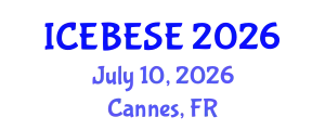 International Conference on Environmental, Biological, Ecological Sciences and Engineering (ICEBESE) July 10, 2026 - Cannes, France