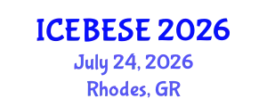 International Conference on Environmental, Biological, Ecological Sciences and Engineering (ICEBESE) July 24, 2026 - Rhodes, Greece