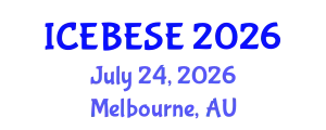 International Conference on Environmental, Biological, Ecological Sciences and Engineering (ICEBESE) July 24, 2026 - Melbourne, Australia
