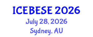 International Conference on Environmental, Biological, Ecological Sciences and Engineering (ICEBESE) July 28, 2026 - Sydney, Australia