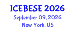 International Conference on Environmental, Biological, Ecological Sciences and Engineering (ICEBESE) September 09, 2026 - New York, United States