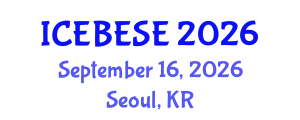 International Conference on Environmental, Biological, Ecological Sciences and Engineering (ICEBESE) September 16, 2026 - Seoul, Republic of Korea