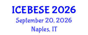International Conference on Environmental, Biological, Ecological Sciences and Engineering (ICEBESE) September 20, 2026 - Naples, Italy