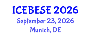 International Conference on Environmental, Biological, Ecological Sciences and Engineering (ICEBESE) September 23, 2026 - Munich, Germany