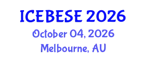 International Conference on Environmental, Biological, Ecological Sciences and Engineering (ICEBESE) October 04, 2026 - Melbourne, Australia