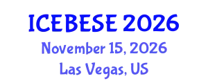 International Conference on Environmental, Biological, Ecological Sciences and Engineering (ICEBESE) November 15, 2026 - Las Vegas, United States