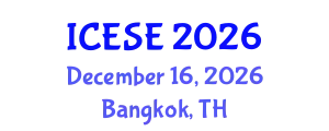 International Conference on Earthquake and Structural Engineering (ICESE) December 16, 2026 - Bangkok, Thailand