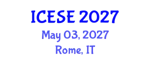 International Conference on Earthquake and Structural Engineering (ICESE) May 03, 2027 - Rome, Italy