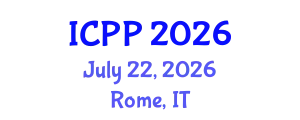 International Conference on Pharmacy and Pharmacology (ICPP) July 22, 2026 - Rome, Italy