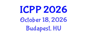 International Conference on Pharmacy and Pharmacology (ICPP) October 18, 2026 - Budapest, Hungary