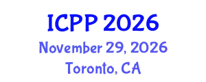 International Conference on Pharmacy and Pharmacology (ICPP) November 29, 2026 - Toronto, Canada