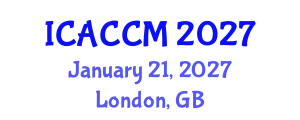 International Conference on Anesthesiology and Critical Care Medicine (ICACCM) January 21, 2027 - London, United Kingdom