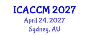 International Conference on Anesthesiology and Critical Care Medicine (ICACCM) April 24, 2027 - Sydney, Australia