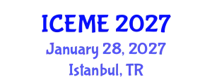 International Conference on Environmental Management and Engineering (ICEME) January 28, 2027 - Istanbul, Turkey