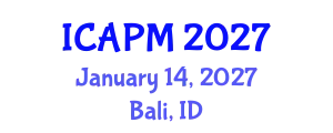 International Conference on Applied Physics and Mathematics (ICAPM) January 14, 2027 - Bali, Indonesia