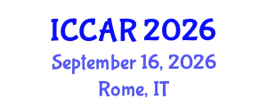 International Conference on Control, Automation and Robotics (ICCAR) September 16, 2026 - Rome, Italy