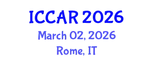 International Conference on Control, Automation and Robotics (ICCAR) March 02, 2026 - Rome, Italy