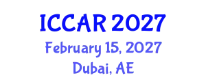 International Conference on Control, Automation and Robotics (ICCAR) February 15, 2027 - Dubai, United Arab Emirates